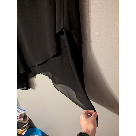 Onyx Nite by Wendye Chaitin Black Asymmetrical Layered Hem Skirt Plus 2X Y2K - Picture 3 of 6